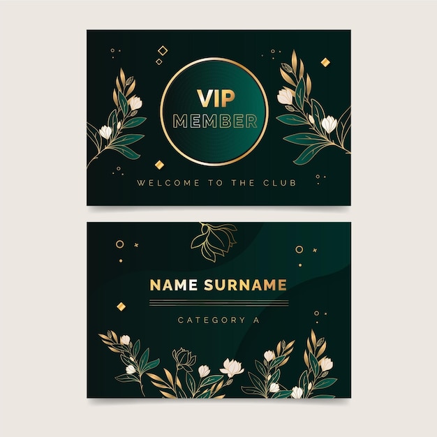 Elegant vip card with golden details