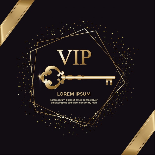 Elegant vip gold key invitation card