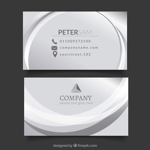 Vector elegant visiting card with silver style