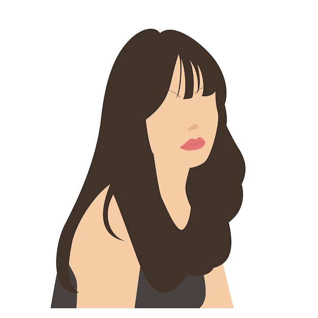 Elegant vrouwelijk portret platte illustratie