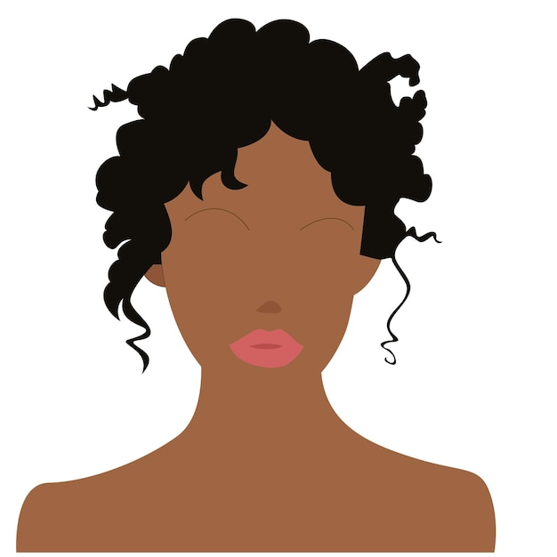 Elegant vrouwelijk portret platte illustratie