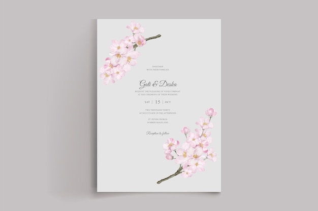 elegant watercolor cherry blossom card