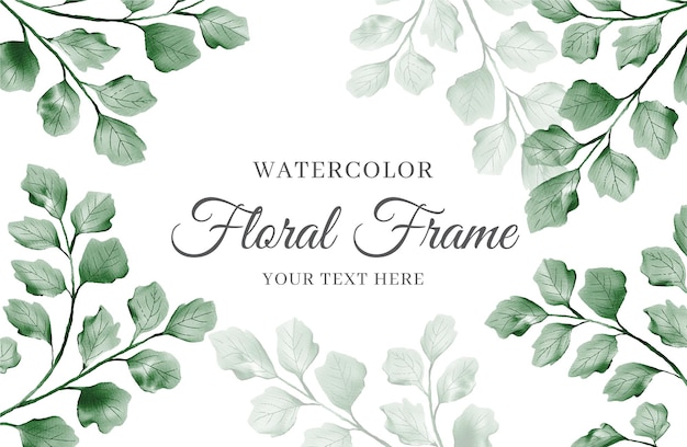 Elegant watercolor floral frame design