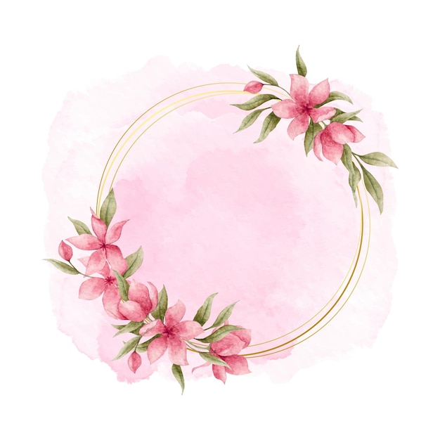 Elegant watercolor floral frame