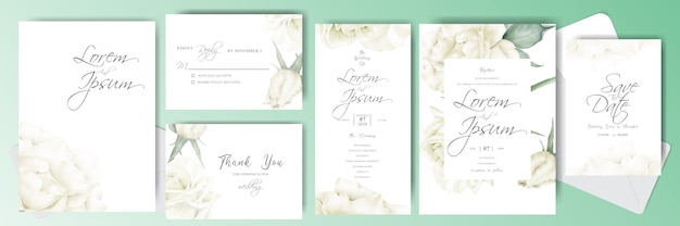 Elegant watercolor floral Wedding Invitation card bundle