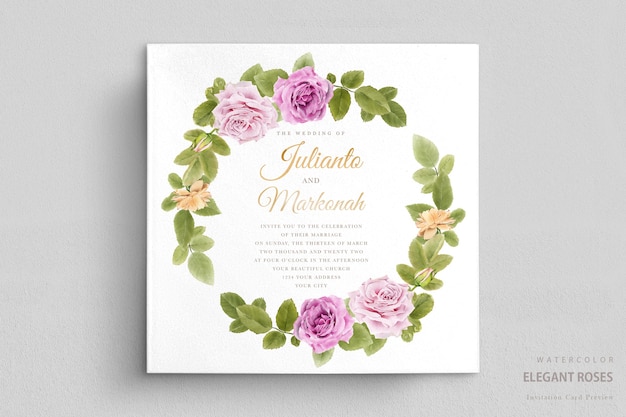 Элегантный акварельный цветочный набор свадебных приглашений
