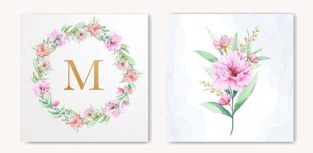 Elegant watercolor floral wedding invitation design