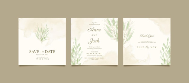 Elegant watercolor instagram post for wedding