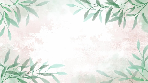 Vector elegant watercolor nature leaves background