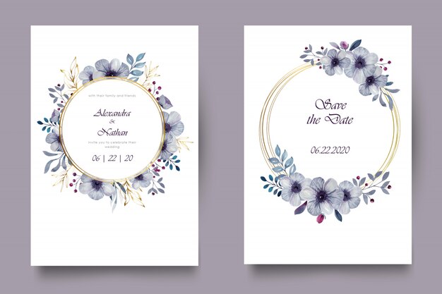 Elegant watercolor wedding invitation