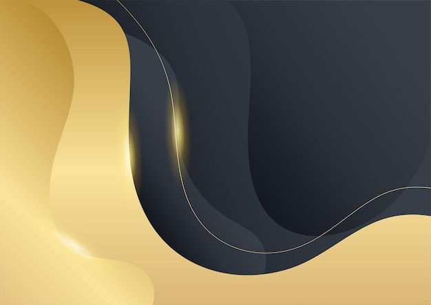 Элегантный волнистый фон из черного золота с перекрывающимся слоем. Костюм для бизнеса, бизнеса, учреждения, вечеринки, праздника, семинара и переговоров