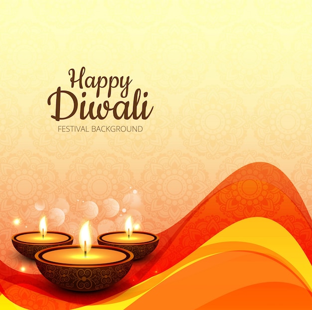 Elegant wavy design for diwali celebrations