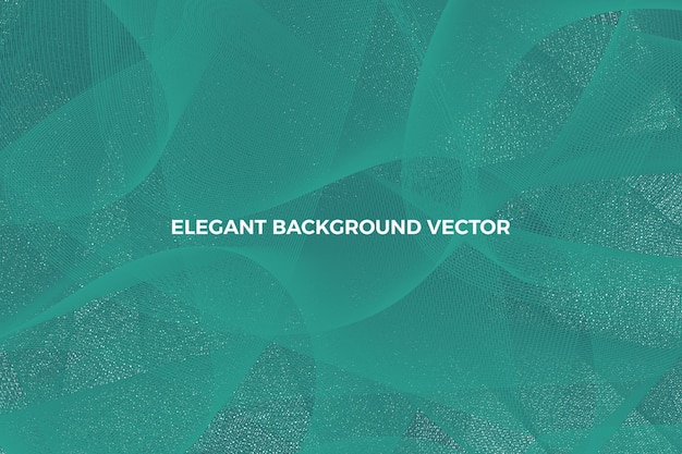 Elegant wavy green background vector