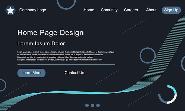 Vector elegant website landing page design