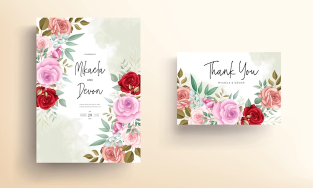 Vector elegant wedding card floral design