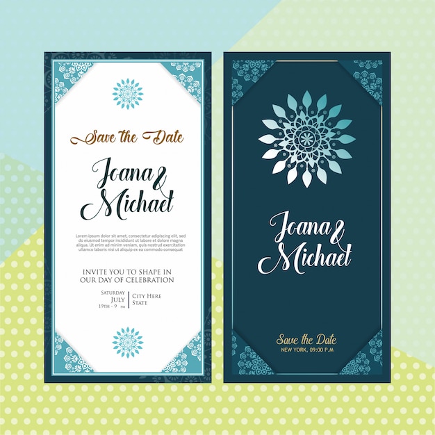 Vector elegant wedding card mandala background