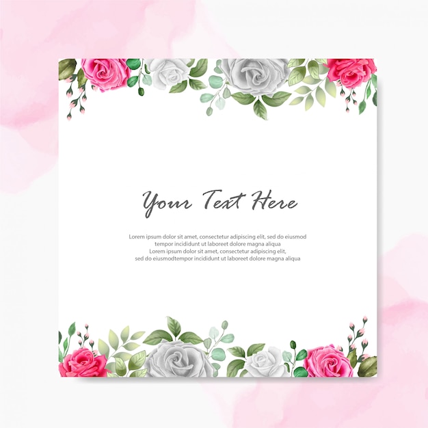 Elegant wedding floral invitation