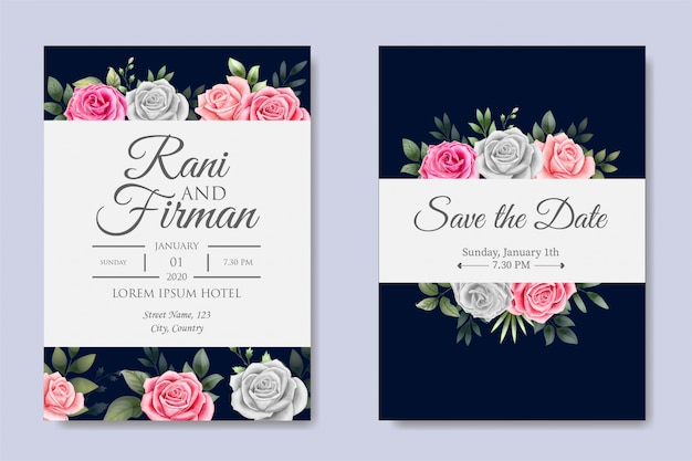 Elegant wedding floral invitation