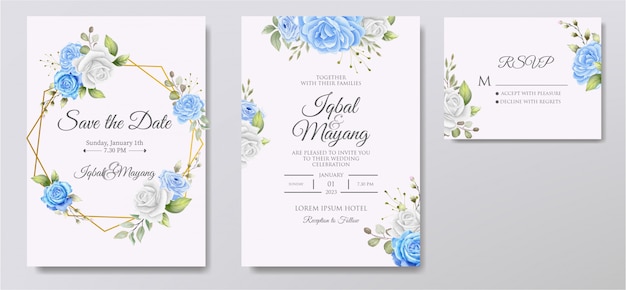 Elegant wedding floral invitation