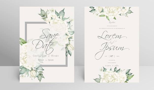 Vector elegant wedding invitation card set template