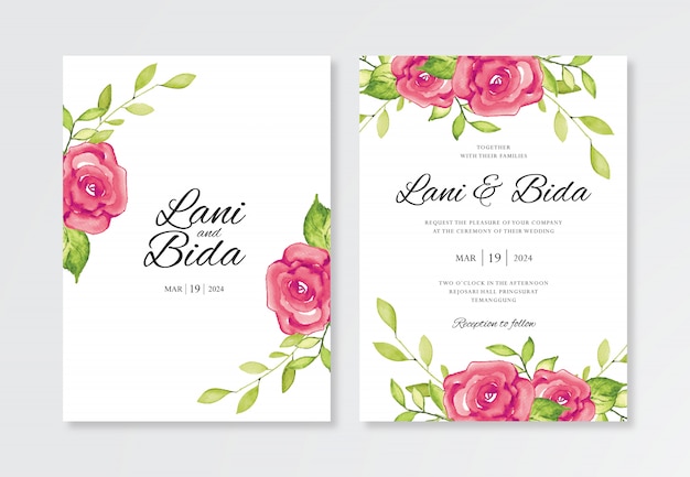 Vector elegant wedding invitation card set