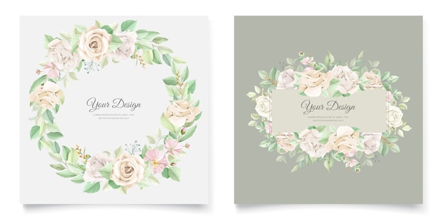 Vector elegant wedding invitation card set