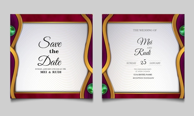 Elegant wedding invitation card set