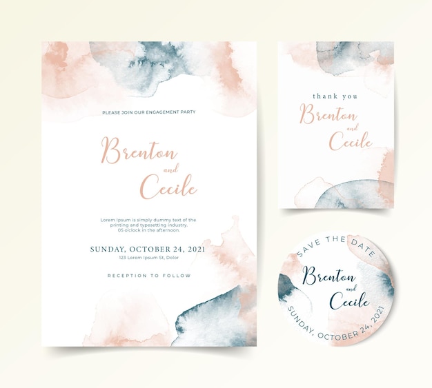 Vector elegant wedding invitation card template