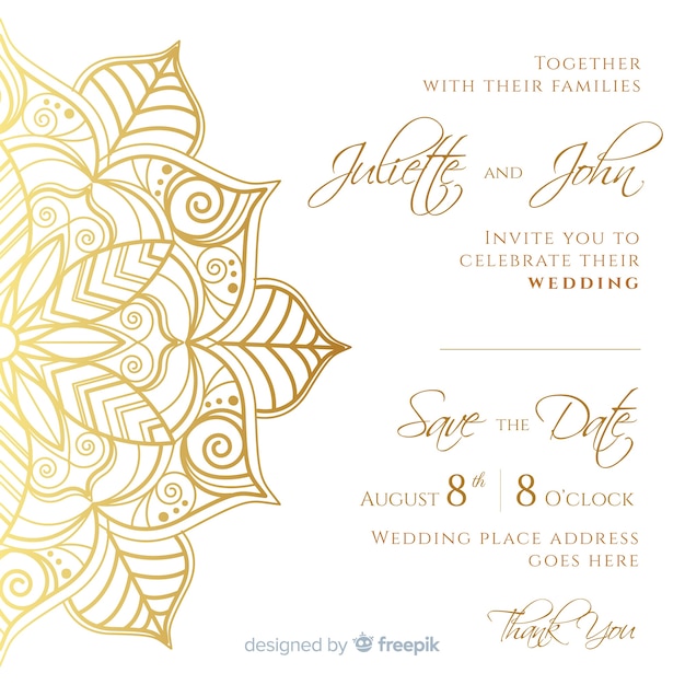 Vector elegant wedding invitation card template