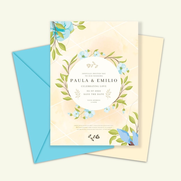 Elegant wedding invitation card template