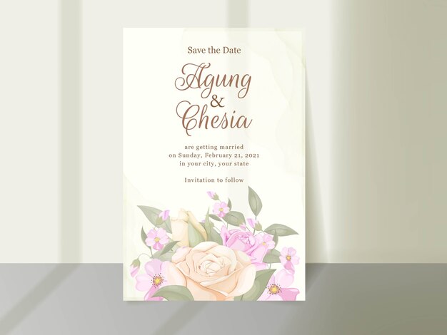 Vector elegant wedding invitation card template