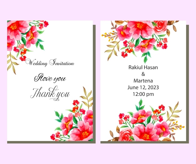 Elegant wedding invitation card template