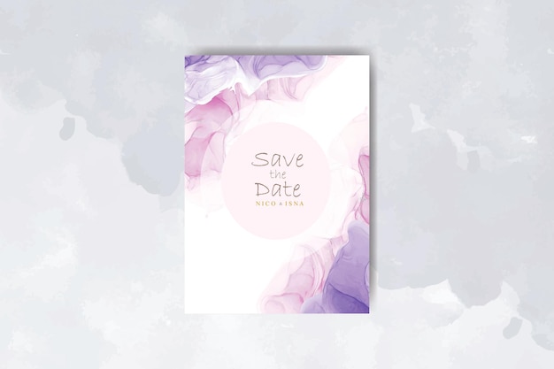 Vector elegant wedding invitation card with beautiful watercolor