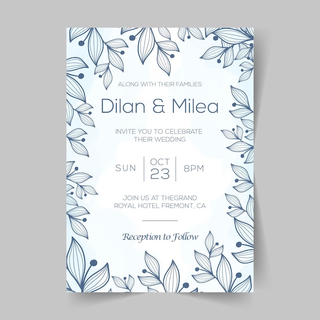 Elegant wedding invitation cards template