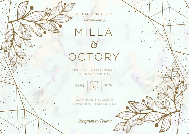 Elegant wedding invitation cards template