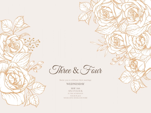 elegant wedding invitation design with floral motif