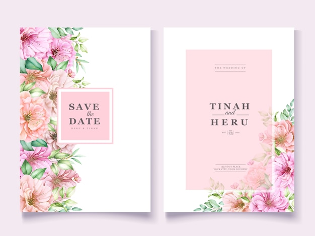 Elegant wedding invitation design with floral motif