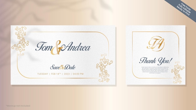 Elegant Wedding Invitation Floral Card Template Design