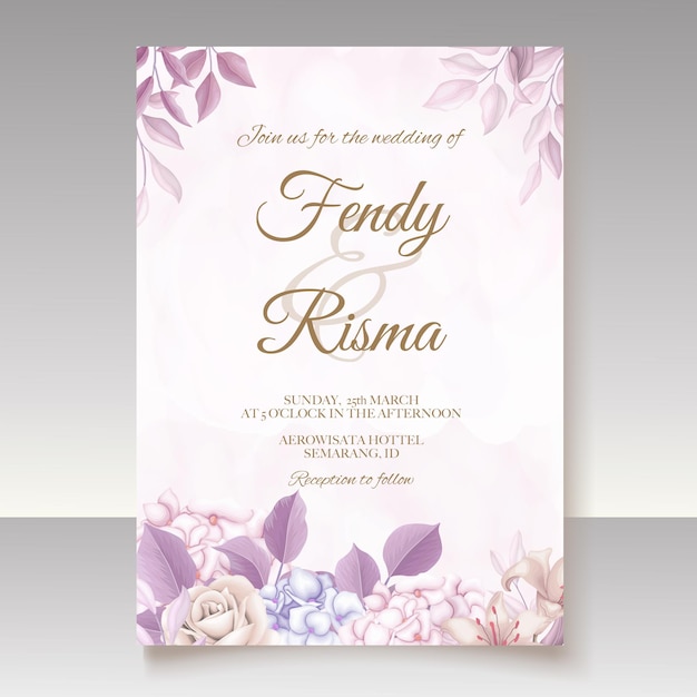 Elegant wedding invitation floral design