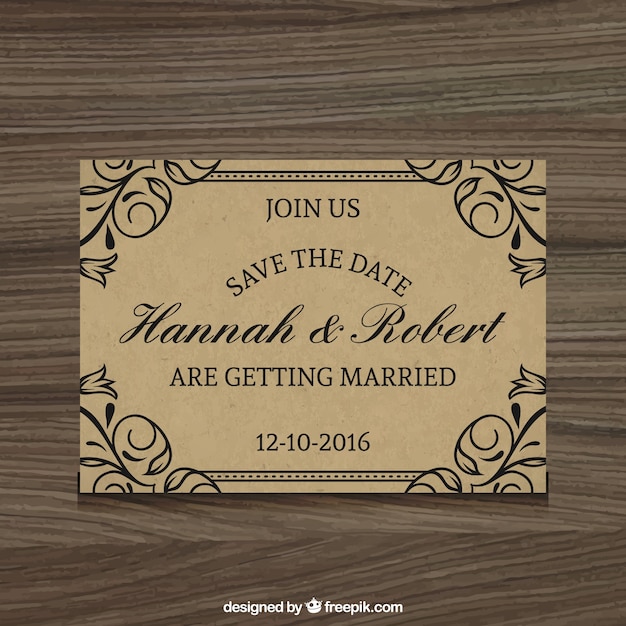 Elegant wedding invitation rustic style