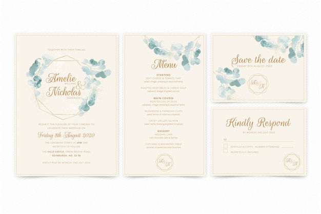 Vector elegant wedding invitation template