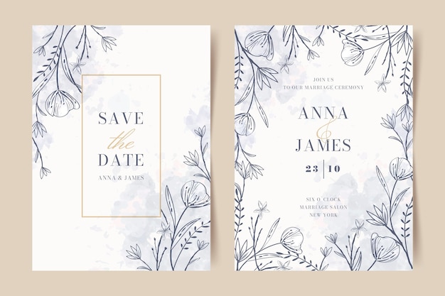 Vector elegant wedding invitation template