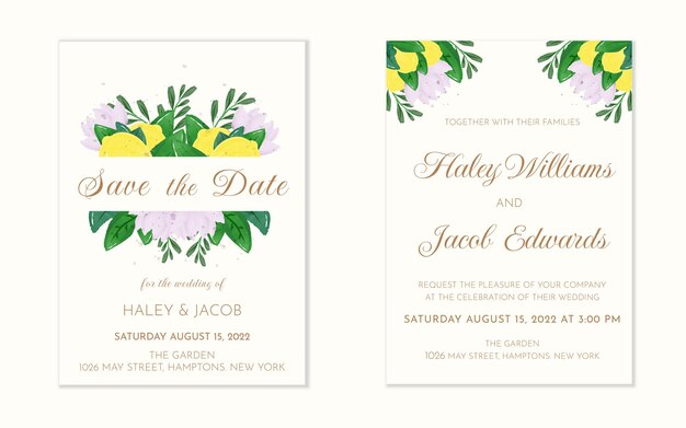 Elegant wedding invitation template