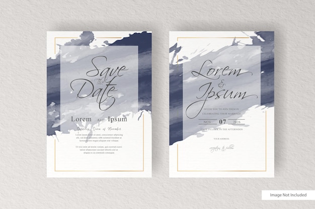 Elegant wedding invitation with watercolor and splash