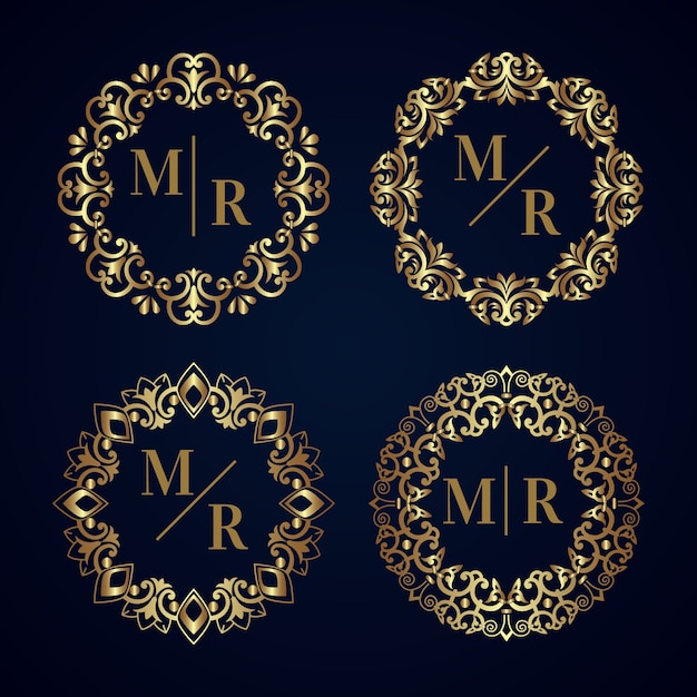 Elegant wedding monogram collection theme