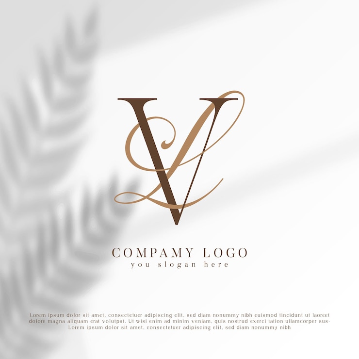 Vector elegant wedding monogram lv vl logo