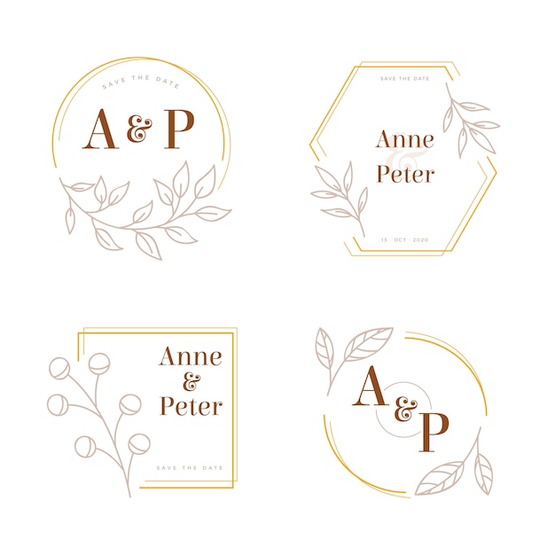 Elegant wedding monograms logos