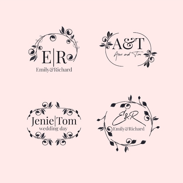 Elegant wedding monograms pack