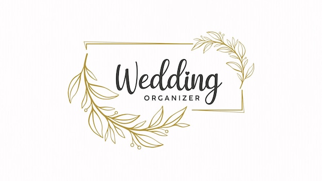 Vector elegant wedding organizer logo