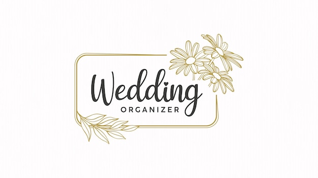 Vector elegant wedding organizer logo